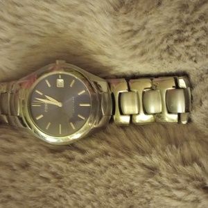 Vtg 1990s Fossil Arkitekt FS 2906 Quartz Blue Face Gents Bracelet Wrist Watch